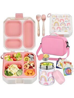 Bento Lunch Box for Kids with 12oz Soup Thermo Leak-Proof Lunch Food Container